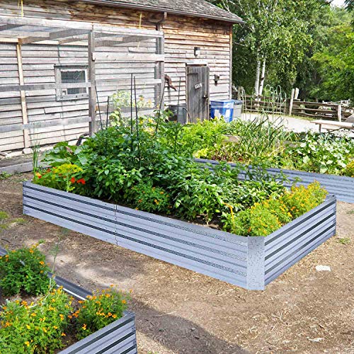 FOYUEE Galvanized Raised Garden Beds for Vegetables Large Metal Pl...