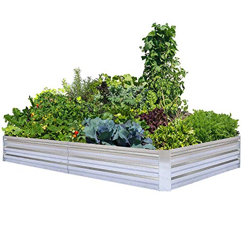 FOYUEE Galvanized Raised Garden Beds for Vegetables Large Metal Pl...