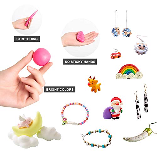 FRABERY Polymer Clay 32 Colors, Non-Toxic Oven Bake Clay, Glossy M...