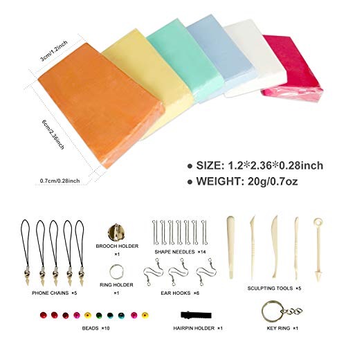 FRABERY Polymer Clay 32 Colors, Non-Toxic Oven Bake Clay, Glossy M...