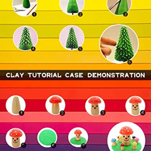 FRABERY Polymer Clay 32 Colors, Non-Toxic Oven Bake Clay, Glossy M...