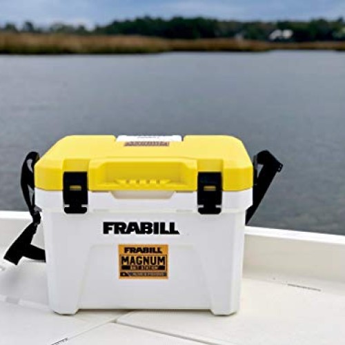 Frabill Magnum Bait Station 19 Quart Live Bait Well, White and Yellow