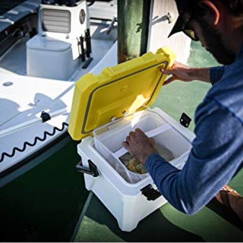 Frabill Magnum Bait Station 19 Quart Live Bait Well, White and Yellow