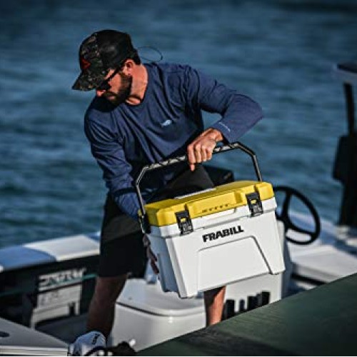 Frabill Magnum Bait Station 19 Quart Live Bait Well, White and Yellow