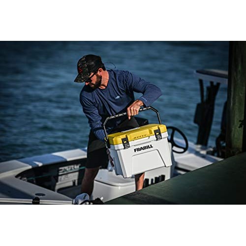 Frabill Magnum Bait Station 19 Quart Live Bait Well, White and Yellow