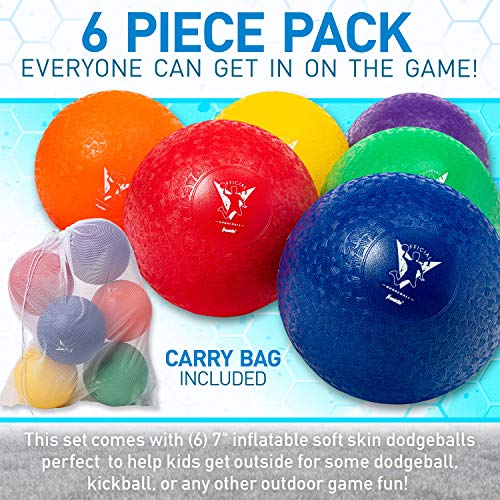Franklin Sports Kids Dodgeballs - 6 Pack of 7 Inflatable Playgroun...