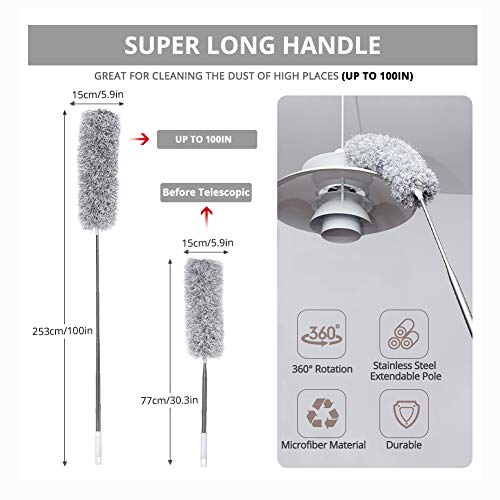 Webster Cobweb Duster, Feather Duster for Home, Extendable Dusters...