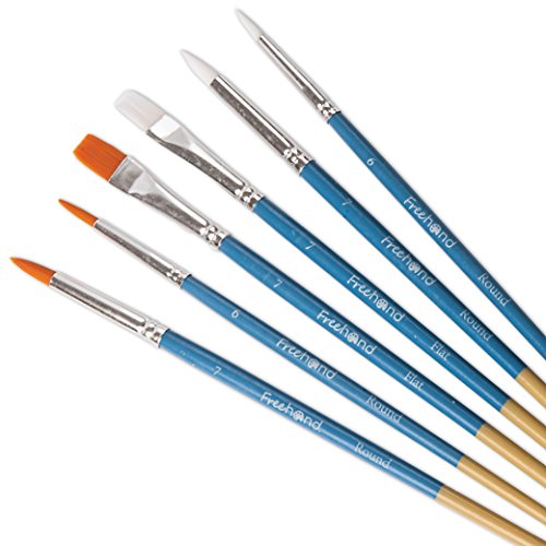 Acrylic Paint Set -12 Acrylic Paints, 6 Paint Brushes for Acrylic ...