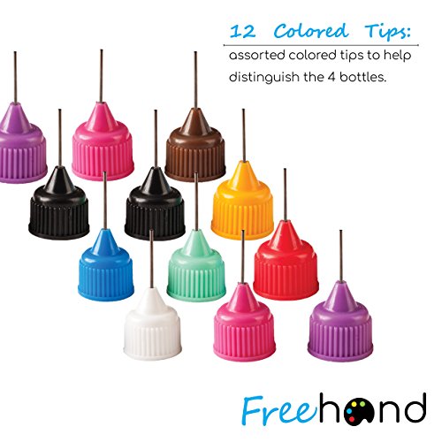 Precision Tip Applicator Bottle Four 1 Oz. Bottles and 12 Tips for...