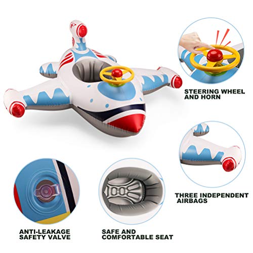 Free Swimming Baby Inflatable Airplane Swimming Float Seat Boat Po...