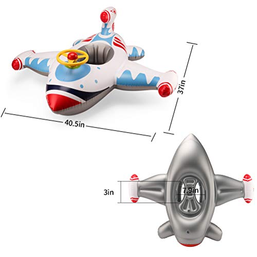 Free Swimming Baby Inflatable Airplane Swimming Float Seat Boat Po...
