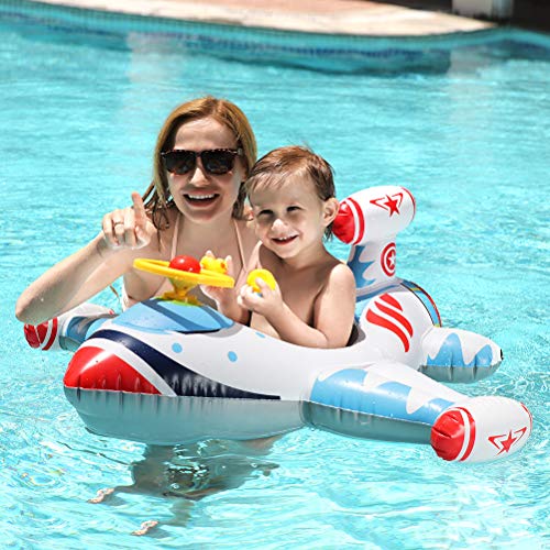 Free Swimming Baby Inflatable Airplane Swimming Float Seat Boat Po...