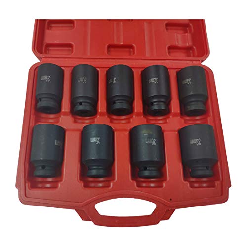 Freeby-US 9pcs Deep Impact Socket Set 1/2 Drive Metric Axle Hub ...