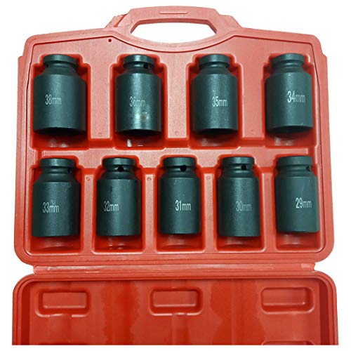 Freeby-US 9pcs Deep Impact Socket Set 1/2 Drive Metric Axle Hub ...