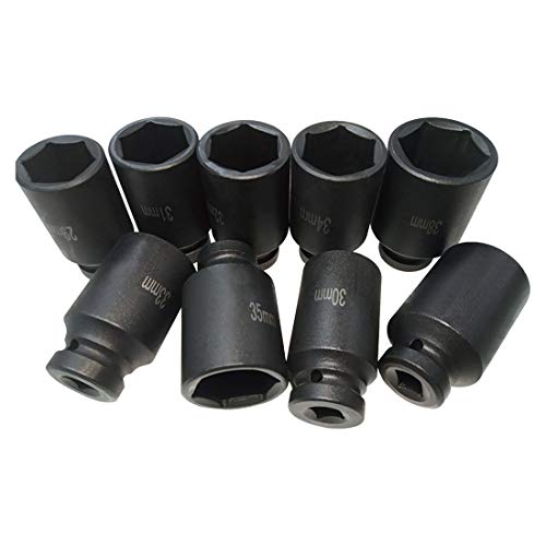Freeby-US 9pcs Deep Impact Socket Set 1/2 Drive Metric Axle Hub ...