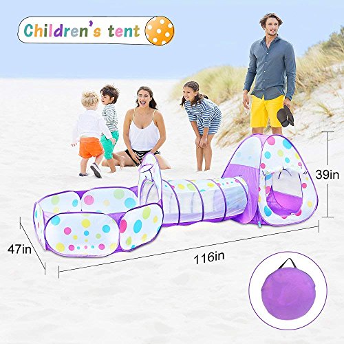 freecorner Kids Play Tent, Polka Dot 3-in-1 Folding Children Play ...
