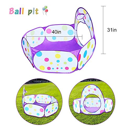 freecorner Kids Play Tent, Polka Dot 3-in-1 Folding Children Play ...