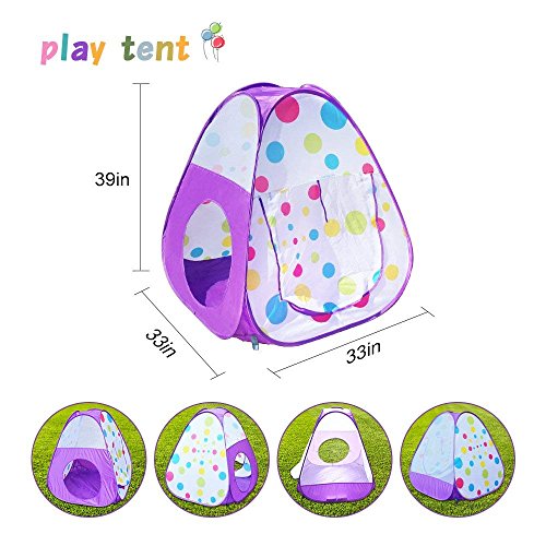 freecorner Kids Play Tent, Polka Dot 3-in-1 Folding Children Play ...