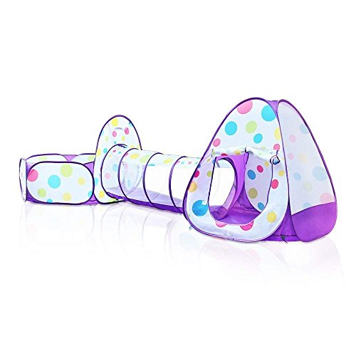 freecorner Kids Play Tent, Polka Dot 3-in-1 Folding Children Play ...