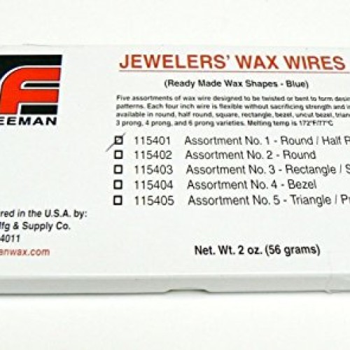 Wax Wires Jewelers Wax Wire Assortment Round & 1/2 Round Jewelry D...