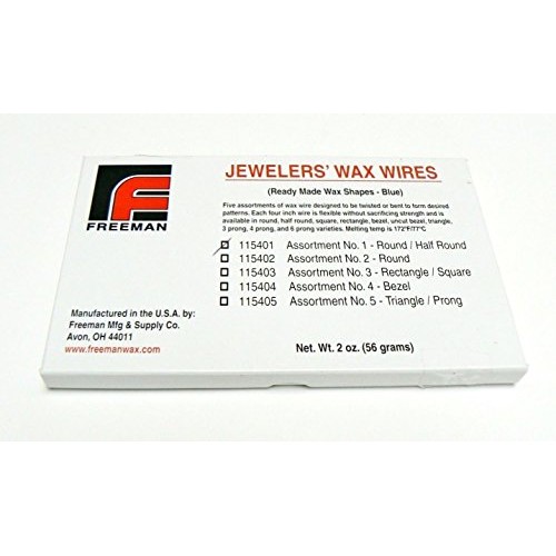Wax Wires Jewelers Wax Wire Assortment Round & 1/2 Round Jewelry D...