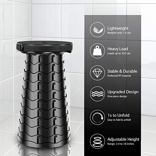 Portable Chair, Upgraded Folding Stool, Adjustable Camping Chair, ...