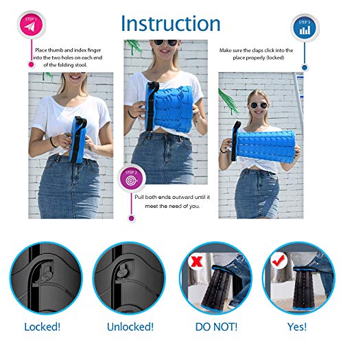 Portable Chair, Upgraded Folding Stool, Adjustable Camping Chair, ...