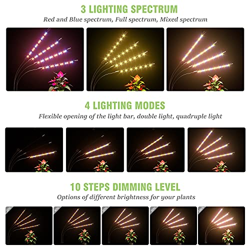 Grow Light with Stand, FRENAN Grow Lights for Indoor Plant with Re...