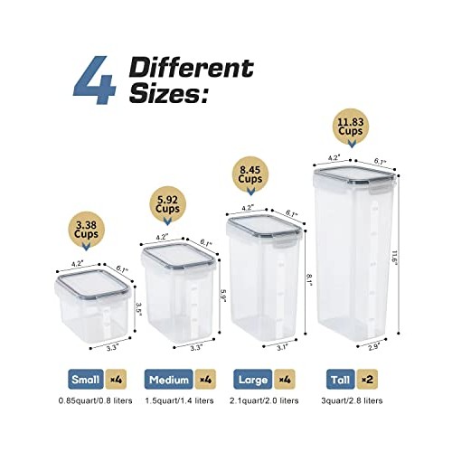 Airtight Food Storage Containers with Lids, Clear Pantry Canister ...