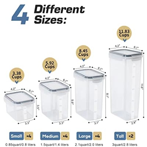 Airtight Food Storage Containers with Lids, Clear Pantry Canister ...