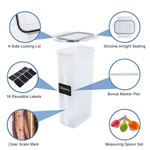 Airtight Food Storage Containers with Lids, Clear Pantry Canister ...