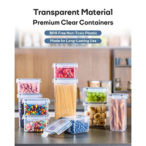 Airtight Food Storage Containers with Lids, Clear Pantry Canister ...