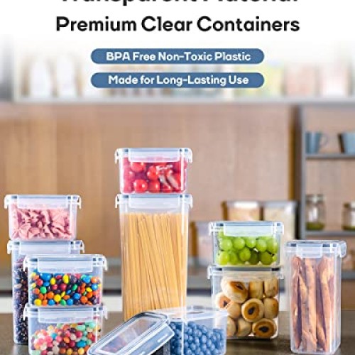 Airtight Food Storage Containers with Lids, Clear Pantry Canister ...