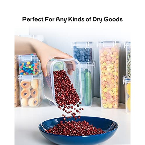 Airtight Food Storage Containers with Lids, Clear Pantry Canister ...