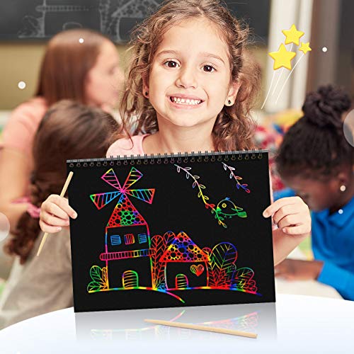 Fricon Scratch Paper Art Set for Kids, Arts and Crafts for Kids Ar...