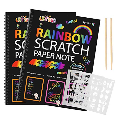 Fricon Scratch Paper Art Set for Kids, Arts and Crafts for Kids Ar...