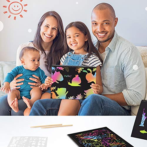 Fricon Scratch Paper Art Set for Kids, Arts and Crafts for Kids Ar...