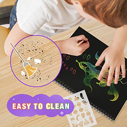 Fricon Scratch Paper Art Set for Kids, Arts and Crafts for Kids Ar...