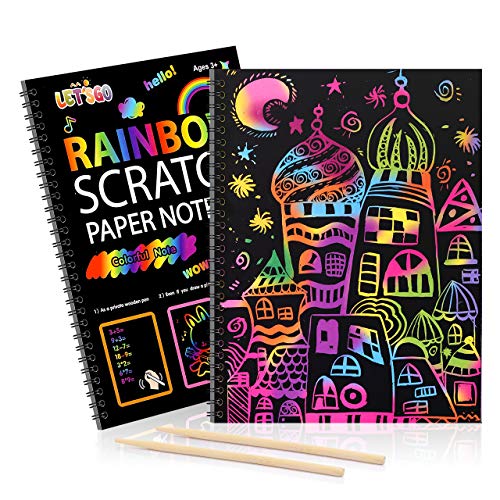 Fricon Scratch Paper Art Set for Kids, Arts and Crafts for Kids Ar...