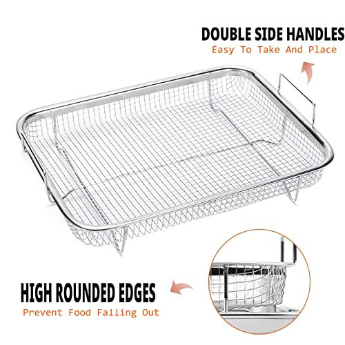 2 Piece Air Fryer Basket for Oven,Stainless Steel Crisping Basket ...
