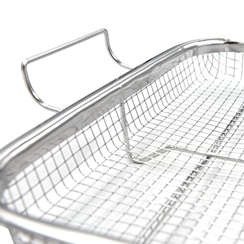 2 Piece Air Fryer Basket for Oven,Stainless Steel Crisping Basket ...