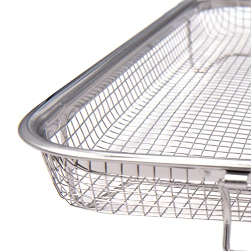 2 Piece Air Fryer Basket for Oven,Stainless Steel Crisping Basket ...