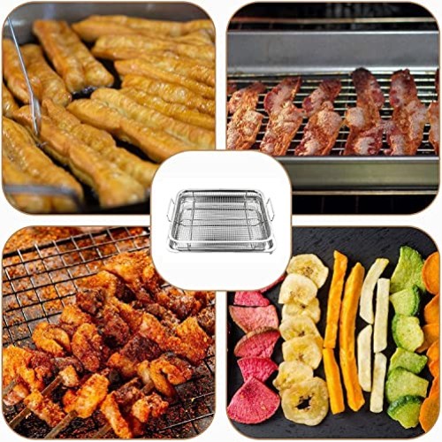 2 Piece Air Fryer Basket for Oven,Stainless Steel Crisping Basket ...