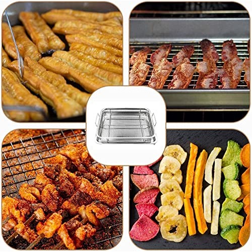 2 Piece Air Fryer Basket for Oven,Stainless Steel Crisping Basket ...