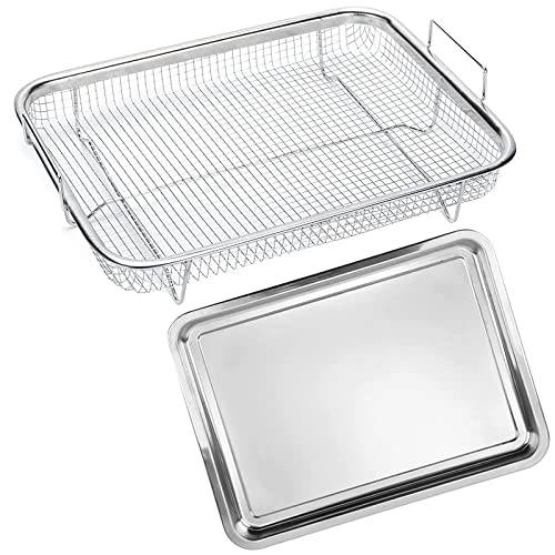 2 Piece Air Fryer Basket for Oven,Stainless Steel Crisping Basket ...