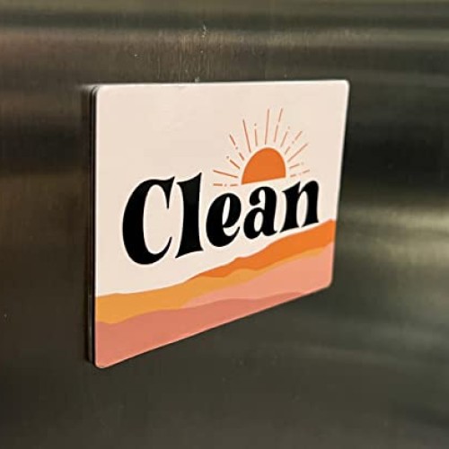 Boho Decor Dishwasher Magnet Clean Dirty Sign, Strong Clean Dirty ...