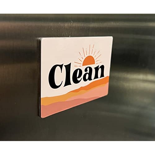 Boho Decor Dishwasher Magnet Clean Dirty Sign, Strong Clean Dirty ...