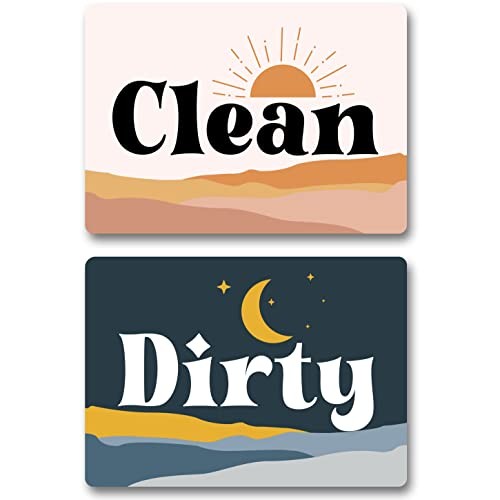 Boho Decor Dishwasher Magnet Clean Dirty Sign, Strong Clean Dirty ...