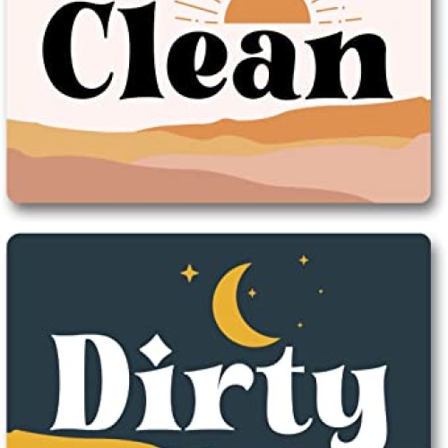 Boho Decor Dishwasher Magnet Clean Dirty Sign, Strong Clean Dirty ...