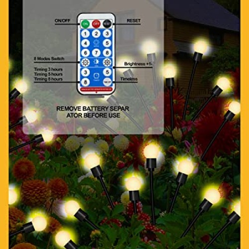 FRNYFREL 6 Pack Solar Garden Lights, 8 LED Firefly Lights Solar Ou...
